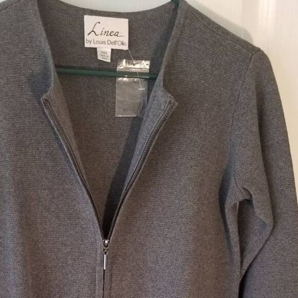 New linea‎ faux leather grey cardigan xxs - Picture 3 of 7